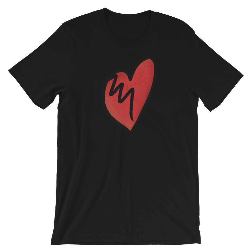 broken heart t-shirt-black