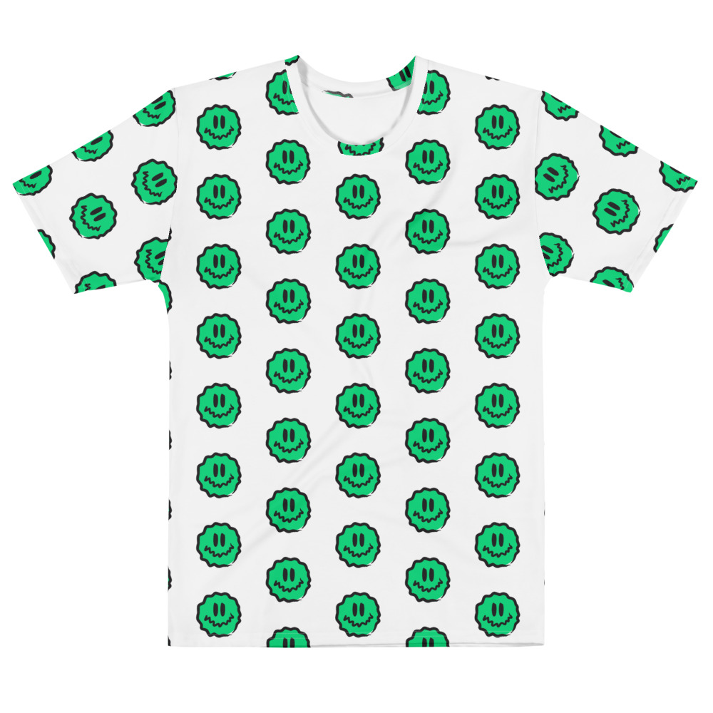 green antsy face all-over tee