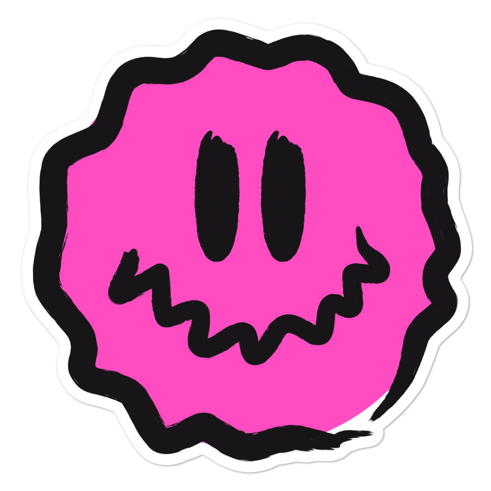 pink antsyface sticker - 5.5x5.5